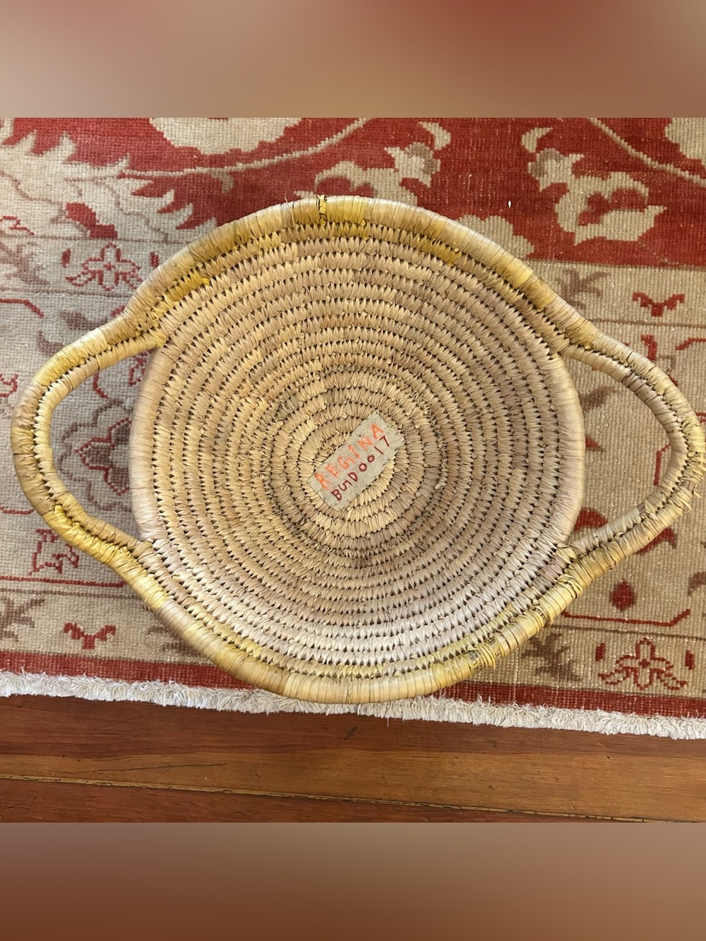 Handwoven Natural Seagrass Round Basket with Handles